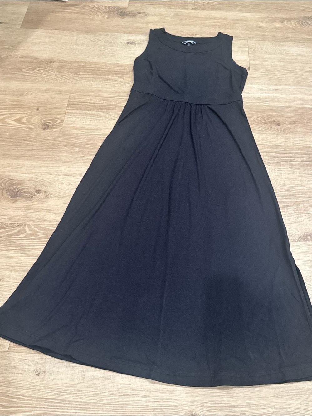 Lands' End Black Sleeveless Maxi Dress